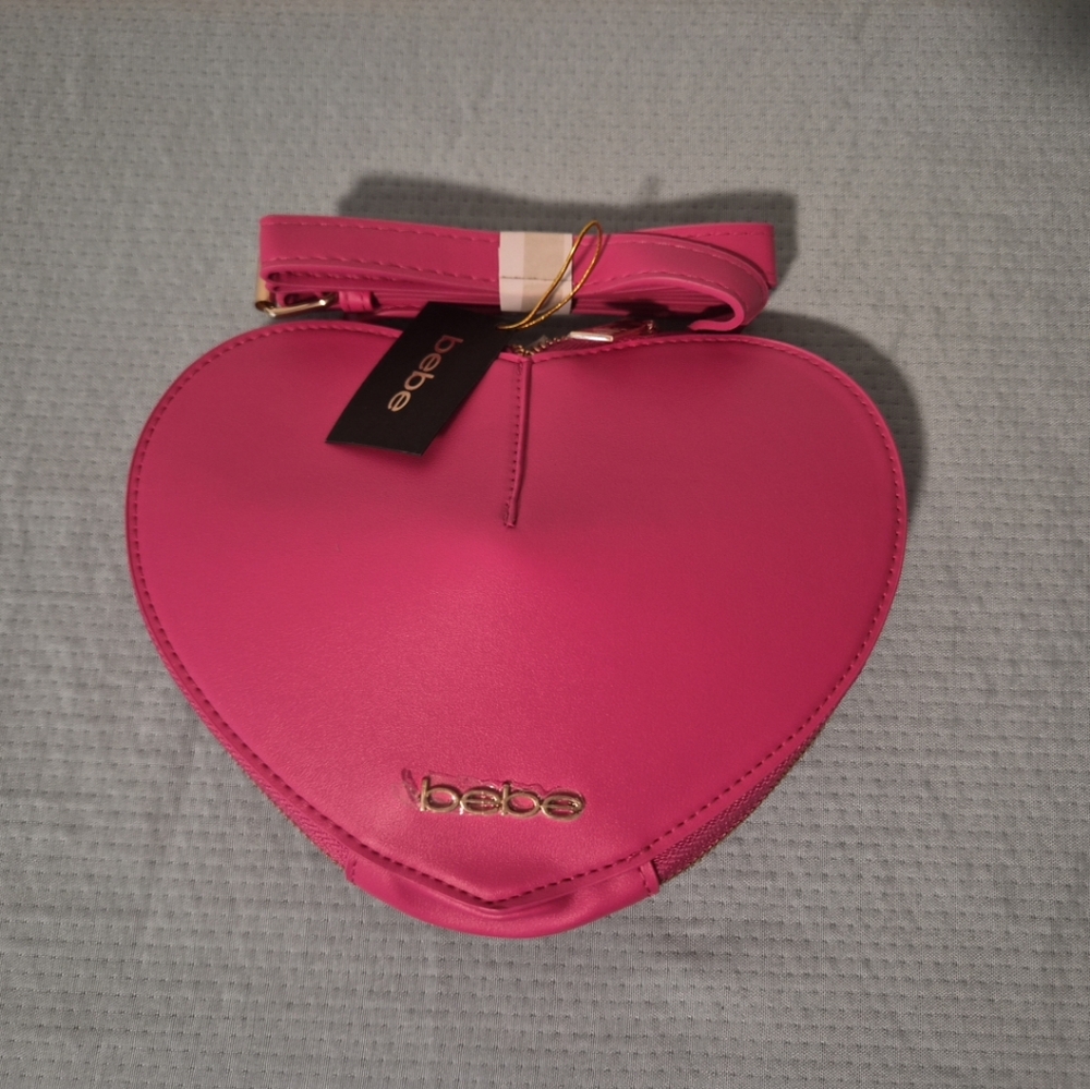 Bebe Pink Heart-Shaped Women's Bag
